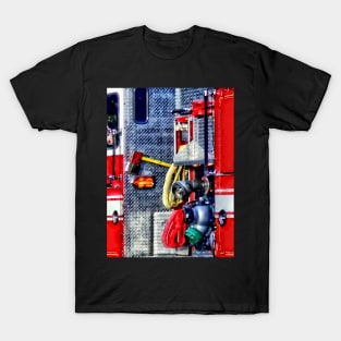 Fireman - Fire Truck With Hoses and Ax T-Shirt